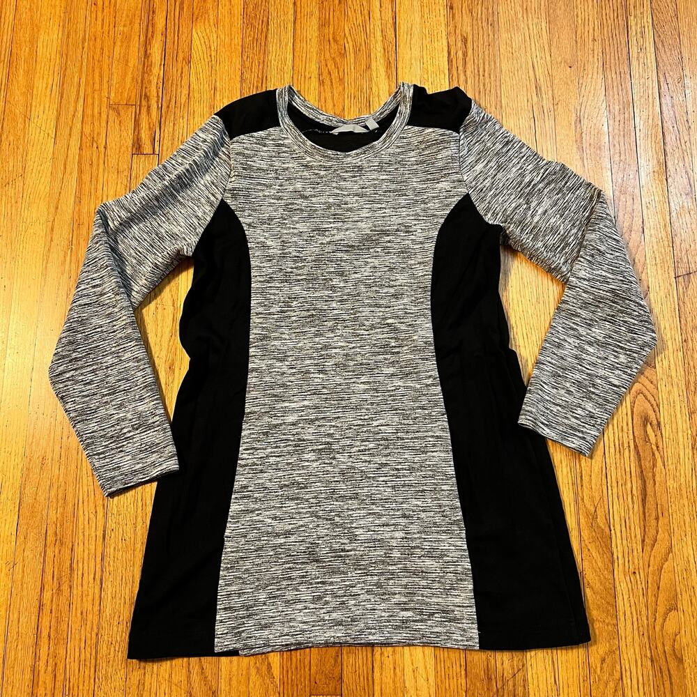 Athleta Cooldown Dress Womens Large Gray Black Sweater
